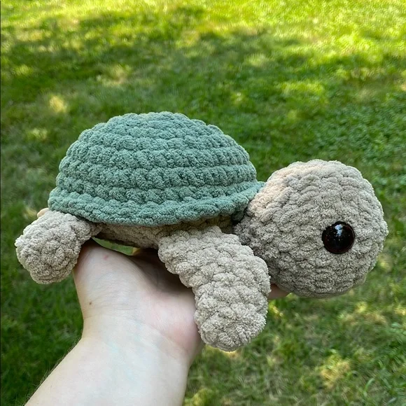 Sea Turtle Stuffie Amigurumi Sea Turtle Plushie Handmade Crochet - Picture 8 of 8